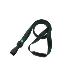 Forest Green Recycled Pet 3/8" Flat Breakaway Lanyard with a "No-Twist" Hook