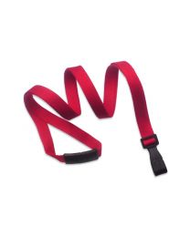 Red Recycled Pet 3/8" Flat Breakaway Lanyard with a "No-Twist" Hook