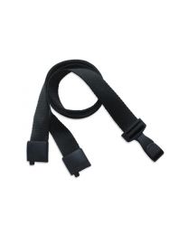 Black Recycled Pet 5/8" Flat Breakaway Lanyard with a "No-Twist" Hook