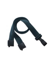 Forest Green Recycled Pet 5/8" Flat Breakaway Lanyard with a "No-Twist" Hook