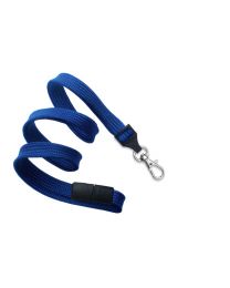 Royal Blue 3/8" Flat Braid Breakaway Woven Lanyard with a Slide Adapter and Trigger Snap Swivel Hook