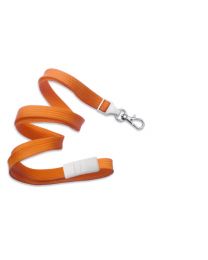 Orange 3/8" Flat Braid Breakaway Woven Lanyard with a Slide Adapter and Trigger Snap Swivel Hook