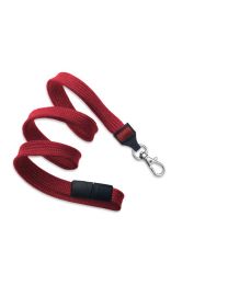 Red 3/8" Flat Braid Breakaway Woven Lanyard with a Slide Adapter and Trigger Snap Swivel Hook