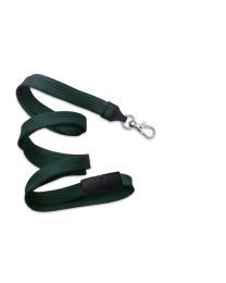 Forest Green 3/8" Flat Braid Breakaway Woven Lanyard with a Slide Adapter and Trigger Snap Swivel Hook