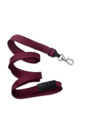 Maroon 3/8" Flat Braid Breakaway Woven Lanyard with a Slide Adapter and Trigger Snap Swivel Hook