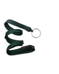 Forest 3/8" Flat Braid Breakaway Woven Lanyard with a Slide Adapter and Metal Split Ring