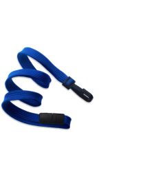 Royal Blue 3/8" Flat Braid Breakaway Woven Lanyard with a Narrow Plastic Hook 