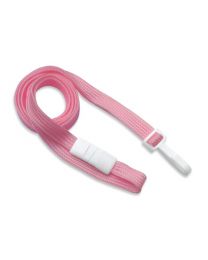 Pink 3/8" Flat Braid Breakaway Lanyard with a Narrow "No-Twist" Plastic Hook