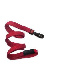 Red 3/8" Flat Braid Breakaway Woven Lanyard with a Narrowplastic Hook 