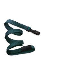 Teal 3/8" Flat Braid Breakaway Woven Lanyard with a Narrow Plastic Hook