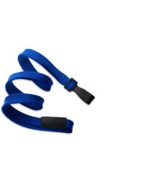 Royal Blue 3/8" Flat Braid Breakaway Woven Lanyard with a Wide Plastic Hook 