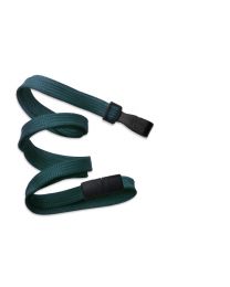 Teal 3/8" Flat Braid Breakaway Woven Lanyard with a Wide Plastic Hook 