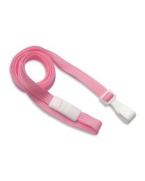 Pink 3/8" Flat Braid Breakaway Lanyard with a Wide "No-Twist" Plastic Hook