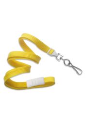 Yellow 3/8" Flat Braid Breakaway Woven Lanyard with a Slide Adapter and Metal Swivel Hook