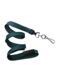 Teal 3/8" Flat Braid Breakaway Woven Lanyard with a Slide Adapter and Metal Swivel Hook