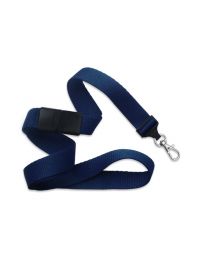 Navy Blue 5/8" Polyester Breakaway Lanyard with a Slide Adapter and Trigger Snap Swivel Hook
