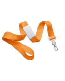 Orange 5/8" Polyester Breakaway Lanyard with a Slide Adapter and Trigger Snap Swivel Hook