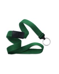 Green 5/8" Polyester Breakaway Lanyard with a Slide Adapter and Metal Split Ring