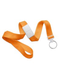 Orange 5/8" Polyester Breakaway Lanyard with a Slide Adapter and Metal Split Ring