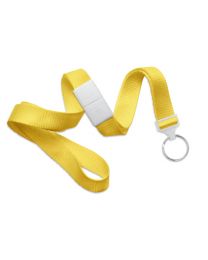 Yellow 5/8" Polyester Breakaway Lanyard with a Slide Adapter and Metal Split Ring
