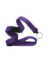 Purple 5/8" Polyester Breakaway Lanyard with a Slide Adapter and Metal Split Ring