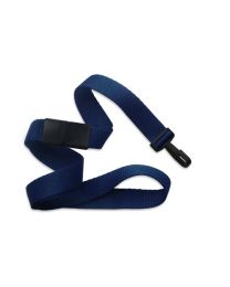 Navy Blue 5/8" Polyester Breakaway Lanyard with a Narrow "No-Twist" Plastic Hook