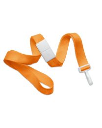 Orange 5/8" Polyester Breakaway Lanyard with a Narrow "No-Twist" Plastic Hook