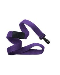 Purple 5/8" Polyester Breakaway Lanyard with a Narrow "No-Twist" Plastic Hook