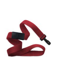 Red 5/8" Polyester Breakaway Lanyard with a Narrow "No-Twist" Plastic Hook