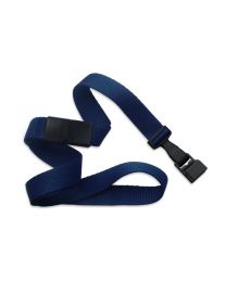 Navy Blue 5/8" Polyester Breakaway Lanyard with a Slide Adapter and Wide Plastic Hook and Gripper 30