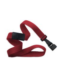Red 5/8" Polyester Breakaway Lanyard with a Slide Adapter and Wide Plastic Hook and Gripper 30