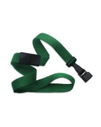 Green 5/8" Polyester Breakaway Lanyard with a Slide Adapter and Wide Plastic Hook and Gripper 30