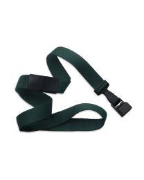 Forest Green 5/8" Polyester Breakaway Lanyard with a Slide Adapter and Wide Plastic Hook and Gripper 30