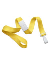 Yellow 5/8" Polyester Breakaway Lanyard with a Wide "No-Twist" Plastic Hook