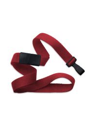 Red 5/8" Polyester Breakaway Lanyard with a Wide "No-Twist" Plastic Hook