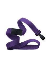 Purple 5/8" Polyester Breakaway Lanyard with a Wide "No-Twist" Plastic Hook