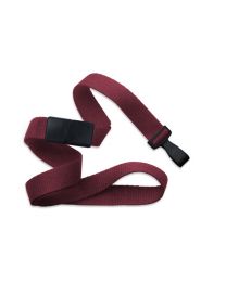 Maroon 5/8" Polyester Breakaway Lanyard with a Wide "No-Twist" Plastic Hook