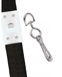 Black 5/8" Polyester Breakaway Lanyard with a Slide Adapter and Metal Swivel Hook