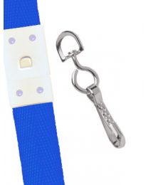 Royal Blue 5/8" Polyester Breakaway Lanyard with a Slide Adapter and Metal Swivel Hook