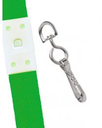 Green 5/8" Polyester Breakaway Lanyard with a Slide Adapter and Metal Swivel Hook