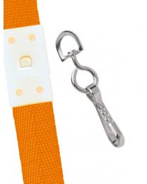 Orange 5/8" Polyester Breakaway Lanyard with a Slide Adapter and and Metal Swivel Hook