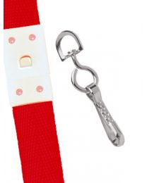 Red 5/8" Polyester Breakaway Lanyard with a Slide Adapter and Metal Swivel Hook