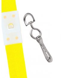 Yellow 5/8" Polyester Breakaway Lanyard with a Slide Adapter and Metal Swivel Hook