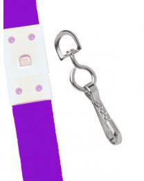 Purple 5/8" Polyester Breakaway Lanyard with a Slide Adapter and Metal Swivel Hook