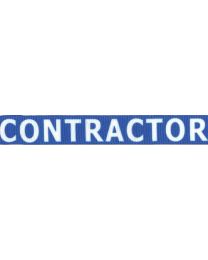 Blue 5/8" Flat Breakaway "Contractor" Imprinted Lanyard with a Swivel Hook