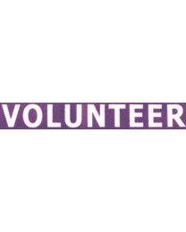 Purple 5/8" Flat Breakaway "Volunteer" Imprinted Lanyard with a Swivel Hook