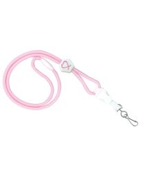 Pink 1/4" Round Breakaway Lanyard with a Diamond Slider and Detachable Swivel Hook