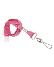 Pink Ribbon 5/8" Flat Breakaway Lanyard with a Metal Swivel Hook