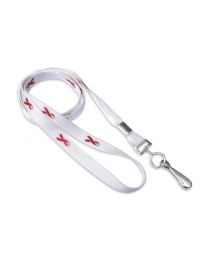 Red Ribbon 3/8" Lanyard with a Swivel Hook