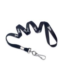 White Ribbon 3/8" Lanyard with a Swivel Hook